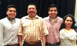 Former MSHS participant and NMSHSA Intern Yonny (2nd from right) with his parents and brother.  