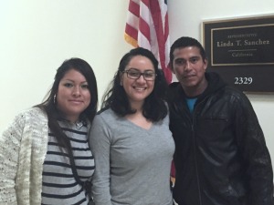 Policy Council Secretary Leticia with Florida farmworker parent and CHC staff on the Hill.